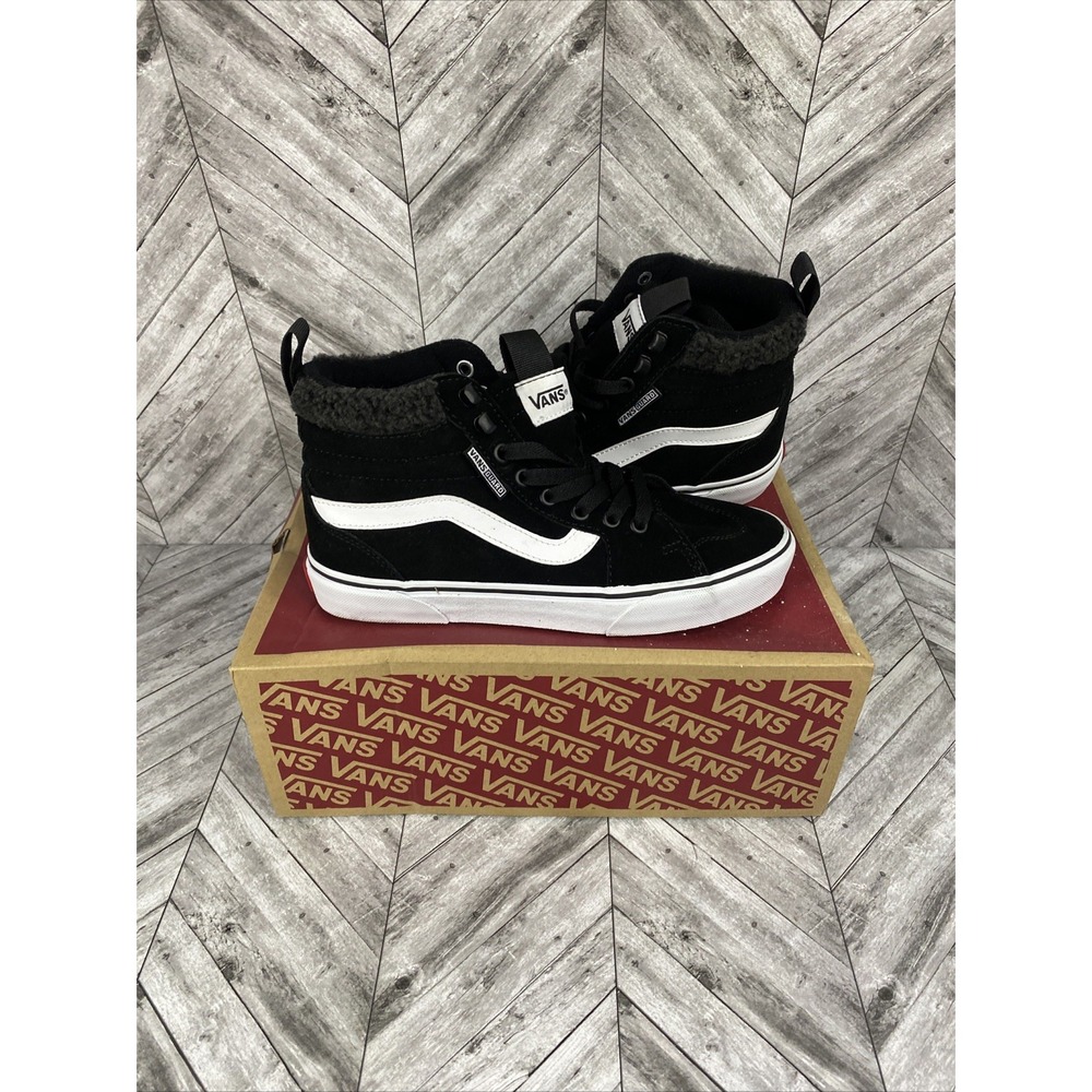 Vans Womens Size 7.5 Filmore Vans High Top Sherpa Suede Black Sneakers Boots